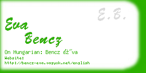 eva bencz business card